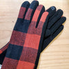 Women's Plaid Texting Gloves Red / Black Plaid
